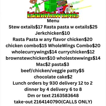 Island On Wheels - Menu - Caribbean Near Me - Parma, Ohio