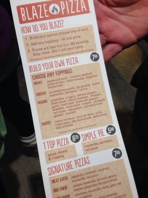 Menu photo 2 Blaze Pizza Knoxville, TN