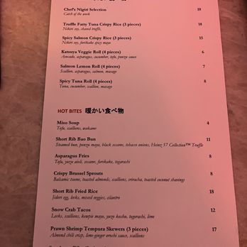 Katsuya - Happy hour menu - Sushi Bars Near Me - Miami Beach, Florida Katsuya - Happy hour menu - Sushi Bars Near Me - Miami Beach, Florida