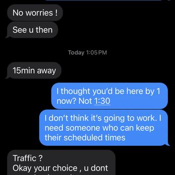 Eyo’s Handyman - Then says he's on the way but can make it at 1:30 - Handyman Near Me