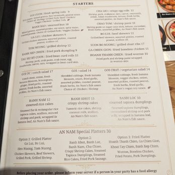An Nam - Menu - Vietnamese Near Me - Somerville, Massachusetts