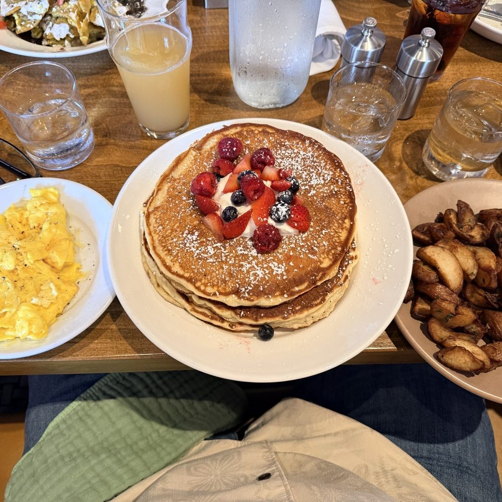 Market Tavern - Organic eggs pancake stack and potatoes - New American Near Me - Lodi, California