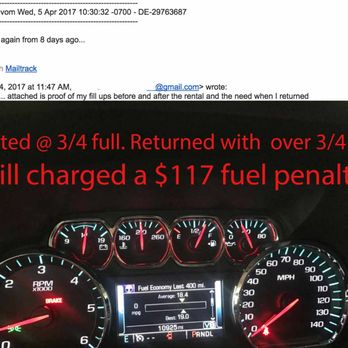 Sixt Rent A Car - Picture of my fuel gauge higher than I received it. Vehicle came with 10.4 gallons of fuel missing. - Car Rental Near Me - San Francisco, California Sixt Rent A Car - Picture of my fuel gauge higher than I received it. Vehicle came with 10.4 gallons of fuel missing. - Car Rental Near Me - San Francisco, California
