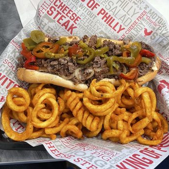 The Cheese Steak Shop - Jumbo sized Classic Philly CheeseSteak sandwich with Curly Fries. - Sandwiches Near Me - Pacifica, California