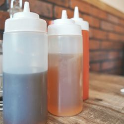Mollies San Juan - Variety of sauces.