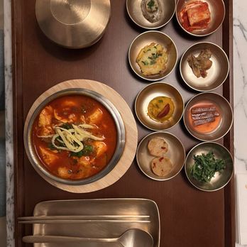 Kunjip Tofu - Mixed tofu soup with fancy side dishes - Korean Near Me - Mountain View, California