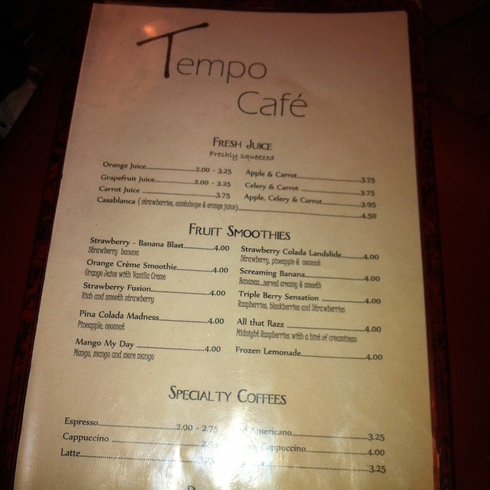Tempo Cafe - Menu - Coffee & Tea Near Me - Chicago, Illinois Tempo Cafe - Menu - Coffee & Tea Near Me - Chicago, Illinois