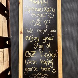 Oz Lodge - The personalized sign Heather made for us!
