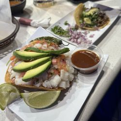 Mariscos La Marina Seafood Grill - Ceviche and fajita taco