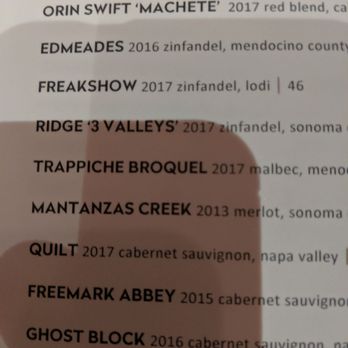 TEN 3 - Wine list - New American Near Me - Albuquerque, New Mexico