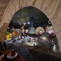 Prairie Schooner Steak House - View from inside booth.
