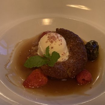 Hearthstone Restaurant - English Sticky Toffee Pudding, perfect toffee sauce and tender cake. Ice cream was a bit salty for me but my husband adored it. Delicious! - New American Near Me - Breckenridge, Colorado Hearthstone Restaurant - English Sticky Toffee Pudding, perfect toffee sauce and tender cake. Ice cream was a bit salty for me but my husband adored it. Delicious! - New American Near Me - Breckenridge, Colorado