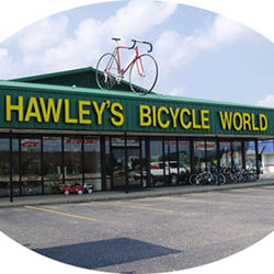 Hawley’s Bicycle World - Just look for the big red bike on our roof!