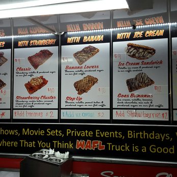 WAFL Truck - 10/7/16: the sweet half of the menu of the WAFL truck at the Great American Foodie Fest in Henderson, NV - Food Trucks Near Me - Los Angeles, California WAFL Truck - 10/7/16: the sweet half of the menu of the WAFL truck at the Great American Foodie Fest in Henderson, NV - Food Trucks Near Me - Los Angeles, California