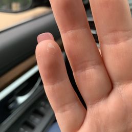 Gel left on my hand even after she used an exfoliating scrub and I washed them