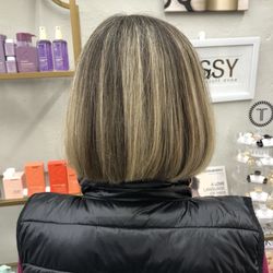Bella Couture Salon - Didn't have color done today but look how great Abby did my Stack!!! Makes color blend so much better.