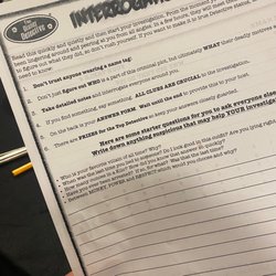 The Dinner Detective - The interrogation form!