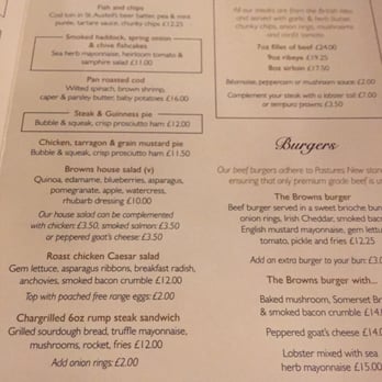 Browns - Manchester - Food menu - Bars Near Me - Manchester, XGM