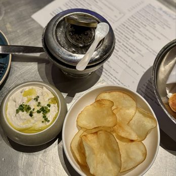 Waterbar - caviar (served with caramelized onion dip and potato chips) - Seafood Near Me - San Francisco, California Waterbar - caviar (served with caramelized onion dip and potato chips) - Seafood Near Me - San Francisco, California