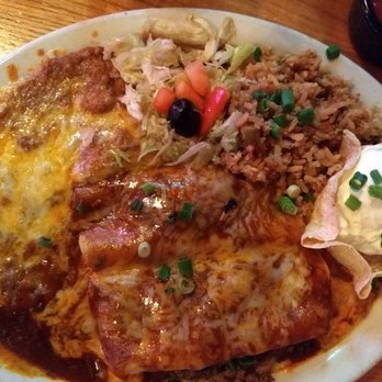 Garcia's Cantina & Cafe - One beef, one chicken enchilada combo dinner - Mexican Near Me - Eagle River, Alaska Garcia's Cantina & Cafe - One beef, one chicken enchilada combo dinner - Mexican Near Me - Eagle River, Alaska