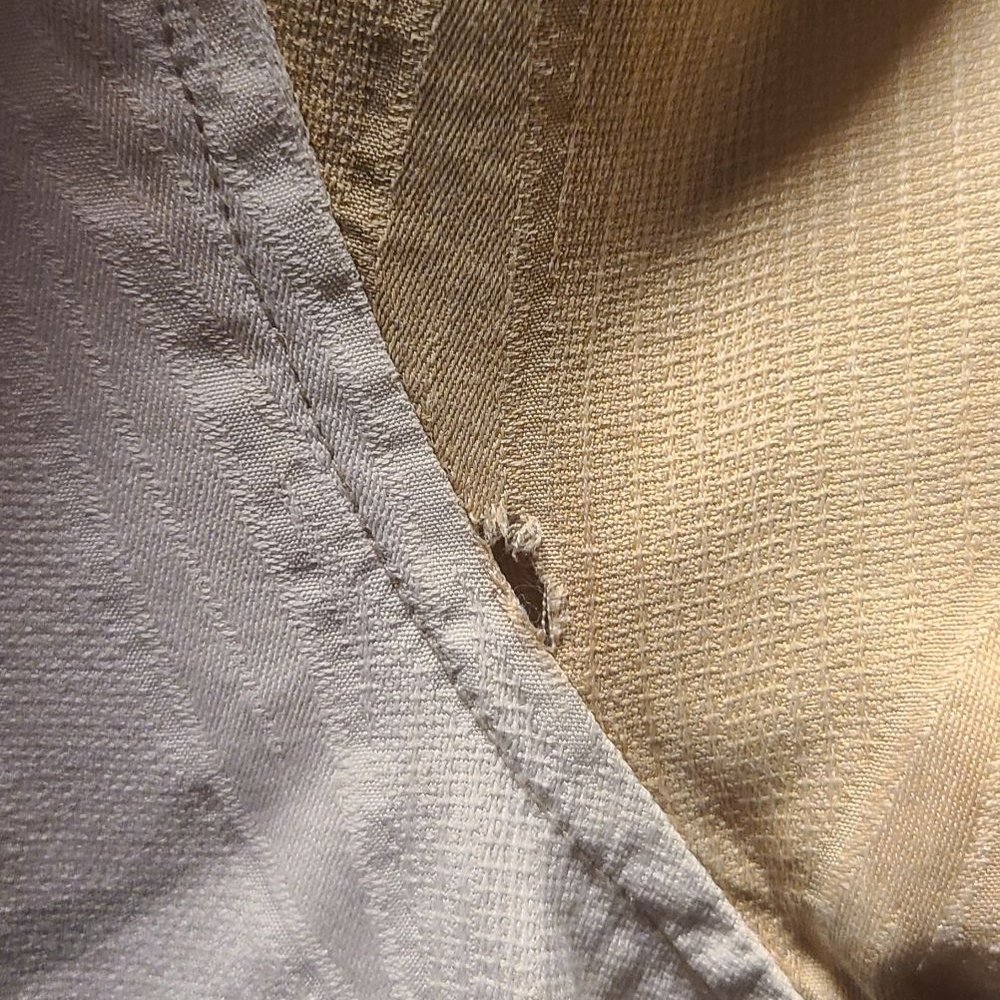 Palm Cleaners - Fresh new tear along seam. This is a loose fitting shirt, no stress at the seam. It was in perfect condition when I brought it in. - Laundry Services Near Me - El Cajon, California Palm Cleaners - Fresh new tear along seam. This is a loose fitting shirt, no stress at the seam. It was in perfect condition when I brought it in. - Laundry Services Near Me - El Cajon, California