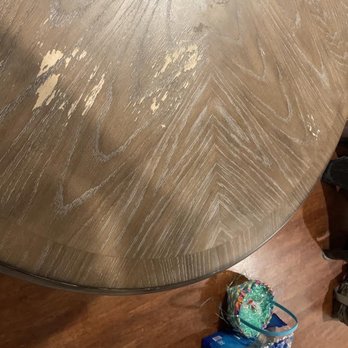 Ashley Store - Damage to the table from cleaning with no instruction on how to clean - Furniture Stores Near Me - Avon, Indiana