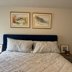 Sweetbriar - Velveteen bed frame, nightstands