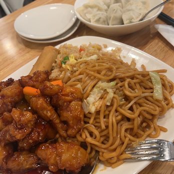 Hidden Dumpling House - Combo plate orange chicken and dumplings. - Chinese Near Me - Elk Grove, California Hidden Dumpling House - Combo plate orange chicken and dumplings. - Chinese Near Me - Elk Grove, California