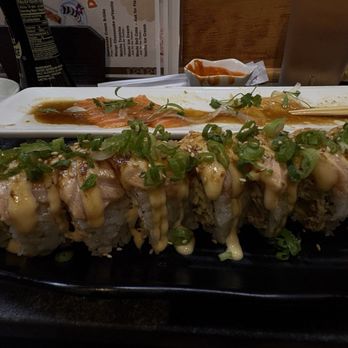 Sushi Yorimichi #2 - Flaming' Salmon Roll - Sushi Bars Near Me - San Diego, California Sushi Yorimichi #2 - Flaming' Salmon Roll - Sushi Bars Near Me - San Diego, California