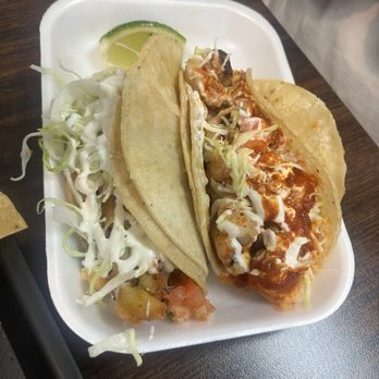 Los Cotijas Taco Shop - One shrimp and one fish taco - Mexican Near Me - Tustin, California Los Cotijas Taco Shop - One shrimp and one fish taco - Mexican Near Me - Tustin, California