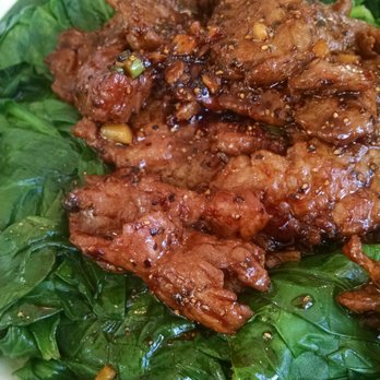 White Swans Asia Cafe - Black pepper beef with spinach, a fav, soooo much spinach - Chinese Near Me - Rochester, New York White Swans Asia Cafe - Black pepper beef with spinach, a fav, soooo much spinach - Chinese Near Me - Rochester, New York