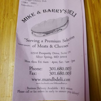 Mike and Barry's Deli - Delis Near Me - Silver Spring, Maryland