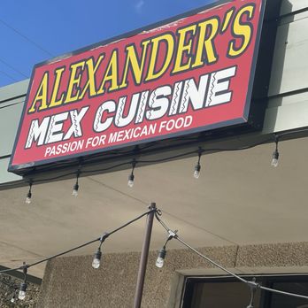 Alexander’s Mex Cuisine - Front Sign - Mexican Near Me - Plano, Texas Alexander’s Mex Cuisine - Front Sign - Mexican Near Me - Plano, Texas