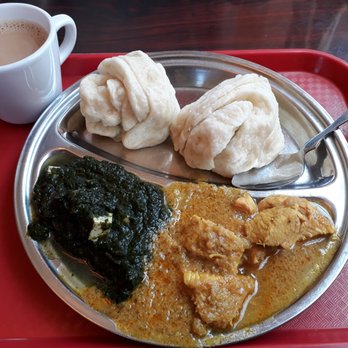 Tibet Kitchen - Ting-mo, saag paneer, and chicken curry. - Himalayan/Nepalese Near Me - Boulder, Colorado