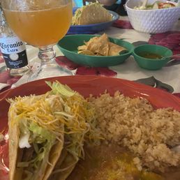 Two Fish Taco meal, Two Crispy Carnitas Tacos and a Lilikoi margarita Two Fish Taco meal, Two Crispy Carnitas Tacos and a Lilikoi margarita