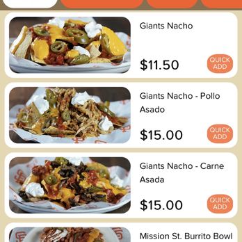 Oracle Park - Mission St. Nachos Menu - Stadiums & Arenas Near Me - San Francisco, California Oracle Park - Mission St. Nachos Menu - Stadiums & Arenas Near Me - San Francisco, California