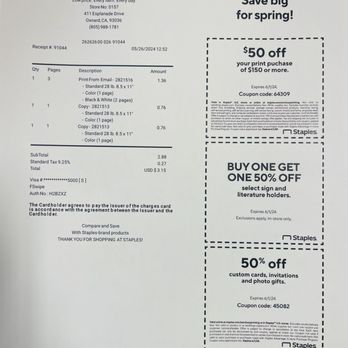 The UPS Store - Receipt - Printing Services Near Me - Oxnard, California