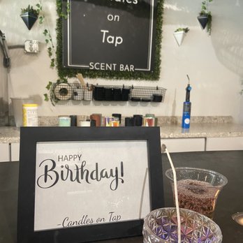 Candles on Tap - Free champagne on tap. How cute and fun is this to do on your birthday - Candle Stores Near Me - Encinitas, California