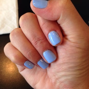 Midtown Nails and Spa - Baby blue!! Cute color!! - Nail Salons Near Me - Houston, Texas