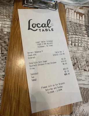 Local Table by null