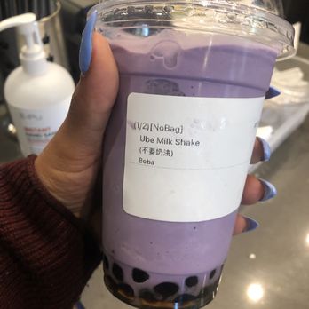 Uji Time Dessert - My Ube Milkshake with boba 8/10 with no Whip cream on 04/17/2022 - Desserts Near Me - Concord, California