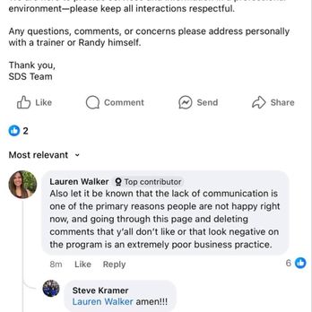 SMART Dog School - All of my comments are being deleted. Even the ones in this screenshot are now gone and the thread has comments turned off. - Pet Training Near Me - Union, Kentucky