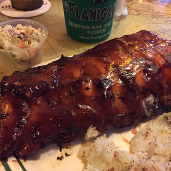 Flanigan's - Deerfield Beach - Baby back ribs with cole slaw. MMmmm!! - Seafood Near Me - Deerfield Beach, Florida