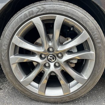 Speed Powder Coatings - Post picture of same wheel powder coating completed and curb rash on corners repaired. - Powder Coating Near Me - West Chicago, Illinois Speed Powder Coatings - Post picture of same wheel powder coating completed and curb rash on corners repaired. - Powder Coating Near Me - West Chicago, Illinois