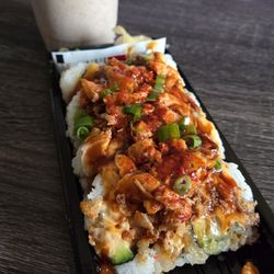 Sprouts Farmers Market - $11.99 Hot Honey Maple Smoked Salmon Roll and a $6.99 Bana-Nutty Smoothie.