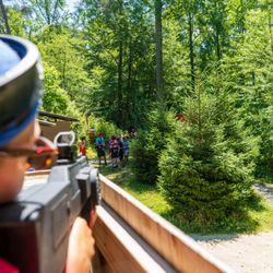 Fireball Mountain - Outdoor laser tag sniper in the tower at Fireball Mountain