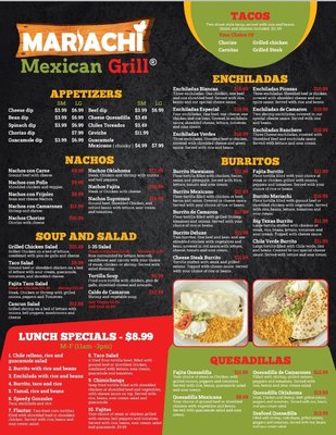 Menu photo 2 Mariachi Mexican Grill Perry, OK