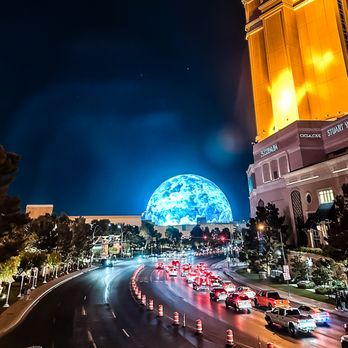 Sphere - From Wynn-Palazzo/Venetian bridge. - Stadiums & Arenas Near Me - Las Vegas, Nevada