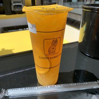 Rabbit Rabbit Tea - Signature Fruit Tea with orange, lemon, & apple slices. At 50% sweet this was still way too sweet. - Coffee & Tea Near Me - Santa Clara, California