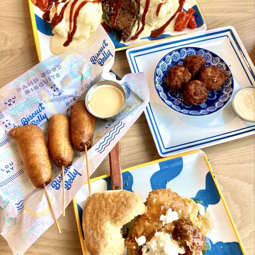 Biscuit Belly - Hoover - Pancake Corndogs, Loaded Breakfast Tots, GOAT, Biscuit Bennie - Breakfast & Brunch Near Me - Hoover, Alabama Biscuit Belly - Hoover - Pancake Corndogs, Loaded Breakfast Tots, GOAT, Biscuit Bennie - Breakfast & Brunch Near Me - Hoover, Alabama